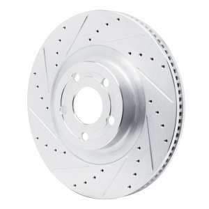 Ford Maverick Brake Rotor (1) - Front Left - R1 Concepts - Drilled & Slotted - Silver - `22-`25